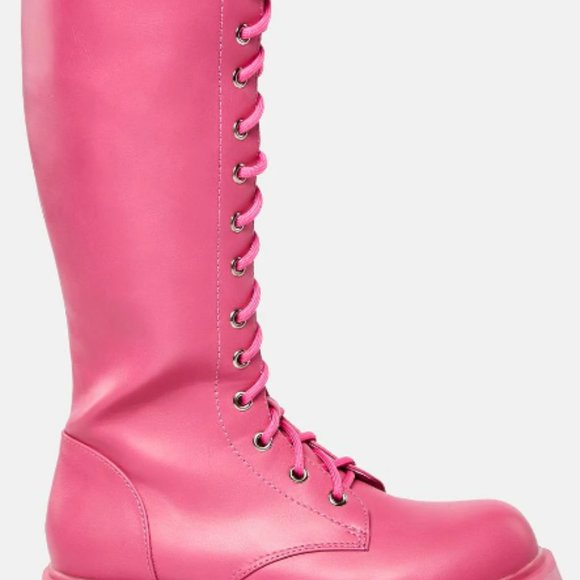 Dolls Kill Fuchsia River Sake Long Boots - Deadstock - Picture 2 of 7